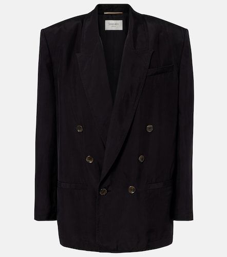 Blazer en soie à double boutonnage - Saint Laurent - Modalova