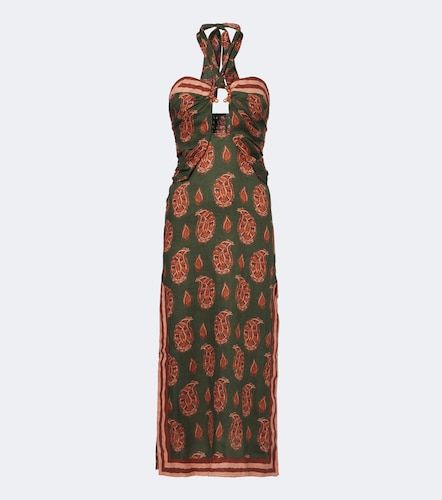 Robe midi en lin à imprimé - Johanna Ortiz - Modalova
