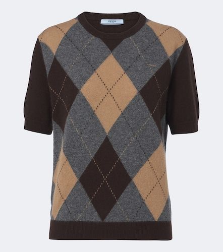 Pull en cachemire à motif argyle - Prada - Modalova