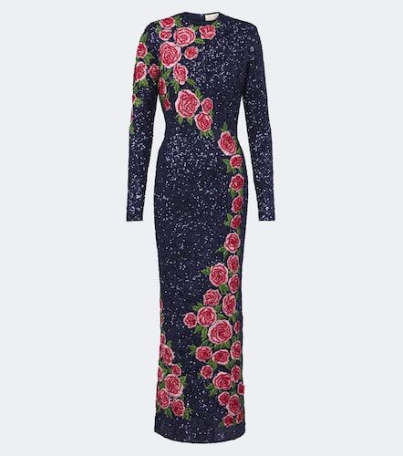 Là Fuori Robe longue Rose Nocturne à ornements - La Fuori - Modalova