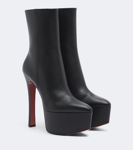 Bottines Cynthia en cuir à plateau - Amina Muaddi - Modalova