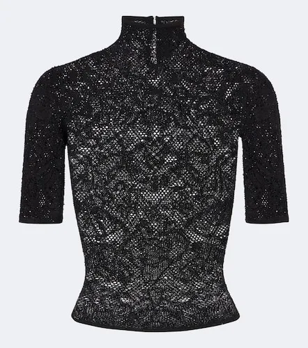 Top en dentelle de soie mélangée - Gucci - Modalova