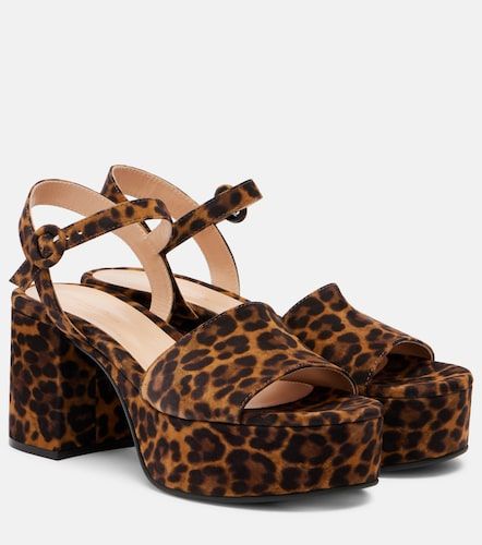 Sandales à plateau en cuir à motif léopard - Gianvito Rossi - Modalova