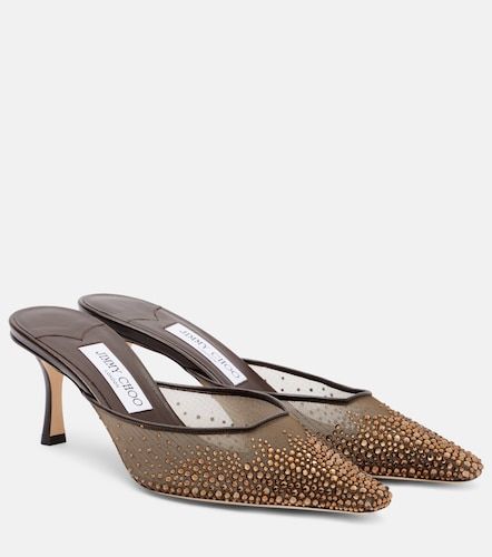 Mules Vivi 65 en résille à cristaux - Jimmy Choo - Modalova