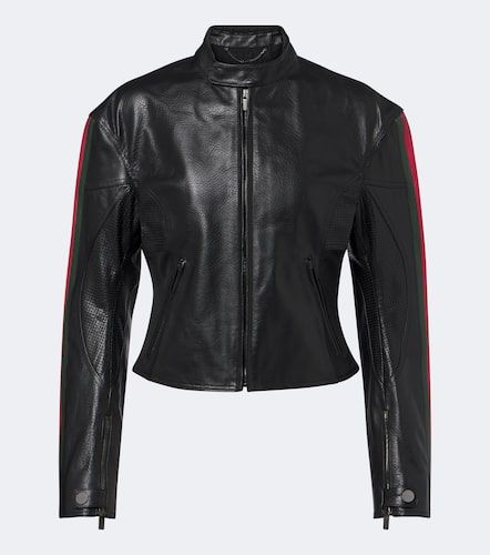 Gucci Veste Web Stripe en cuir - Gucci - Modalova