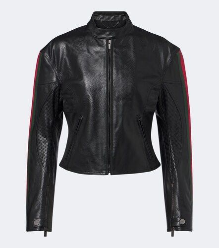 Gucci Veste Web Stripe en cuir - Gucci - Modalova