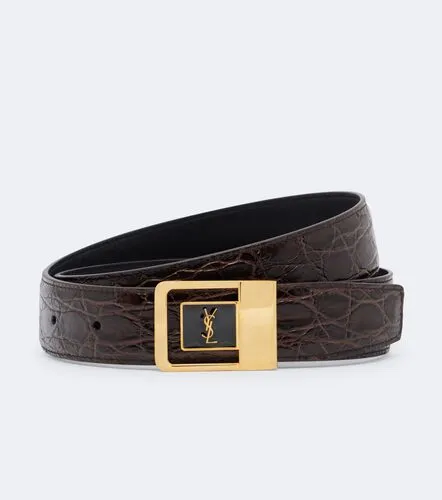 Ceinture La 66 en cuir façon croco - Saint Laurent - Modalova