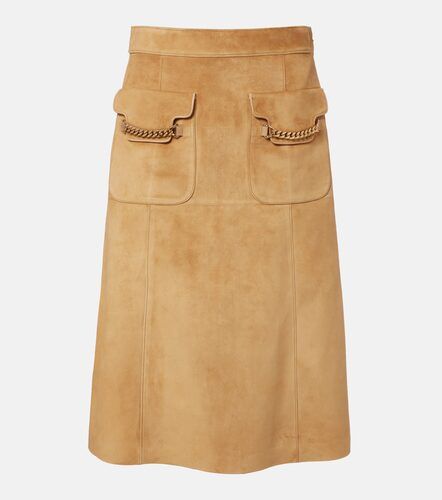 Jupe midi en daim à ornements - Gucci - Modalova