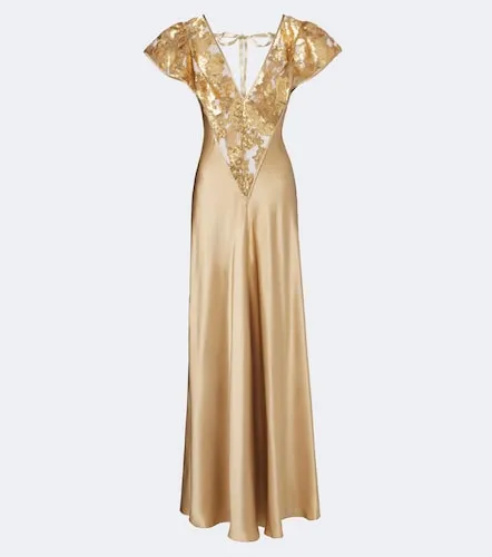 Robe longue en satin de soie à sequins - Rodarte - Modalova