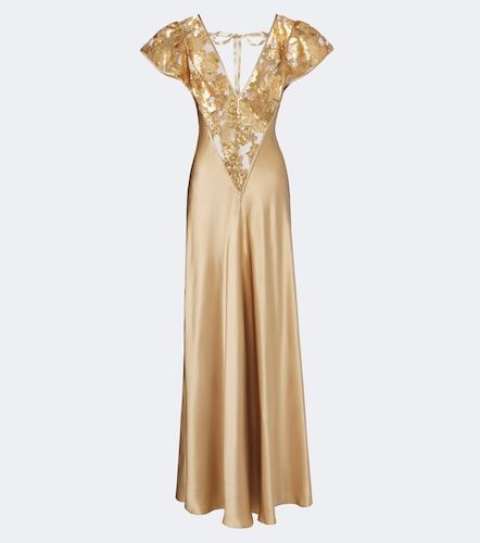 Robe longue en satin de soie à sequins - Rodarte - Modalova