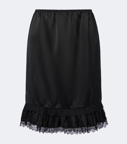 Jupe midi en satin à dentelle - Ganni - Modalova