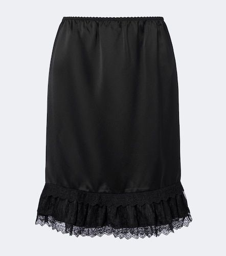Jupe midi en satin à dentelle - Ganni - Modalova