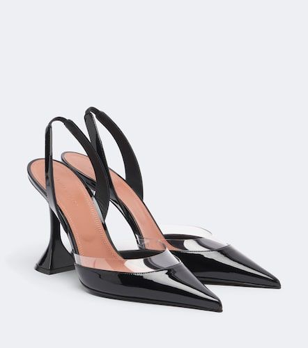Escarpins slingback Lara en cuir verni - Amina Muaddi - Modalova