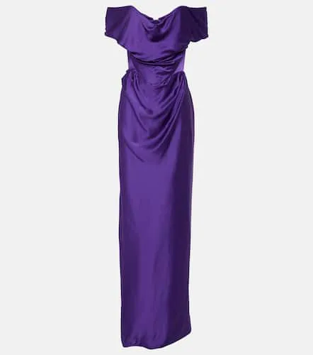 Robe longue en satin à encolure bardot - Vivienne Westwood - Modalova