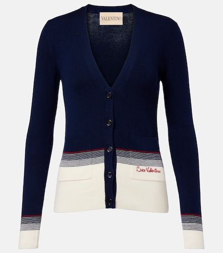 Cardigan rayé en laine vierge - Valentino Garavani - Modalova