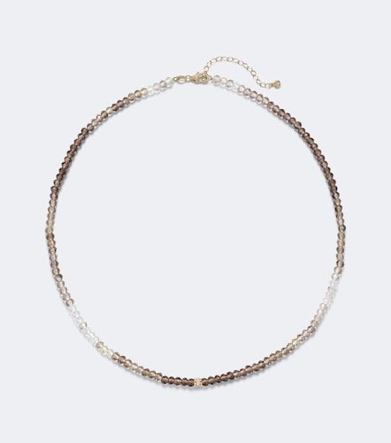 Collier à perles en or blanc 14 ct, labradorite et diamants - Sydney Evan - Modalova