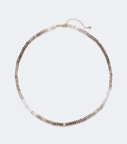 Collier à perles en or blanc 14 ct, labradorite et diamants - Sydney Evan - Modalova