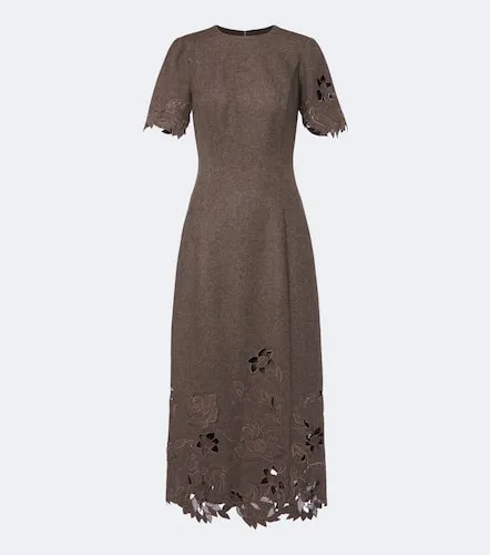 Robe midi en laine, soie et cachemire - Oscar de la Renta - Modalova