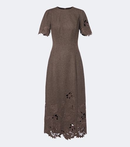 Robe midi en laine, soie et cachemire - Oscar de la Renta - Modalova