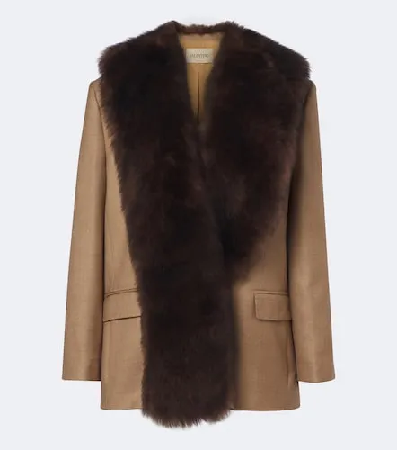 Veste en soie, laine et shearling - Valentino Garavani - Modalova