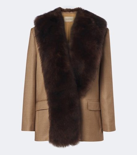 Veste en soie, laine et shearling - Valentino Garavani - Modalova