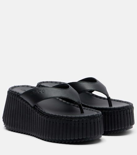 Chloé Mules compensées Nama en cuir - Chloe - Modalova
