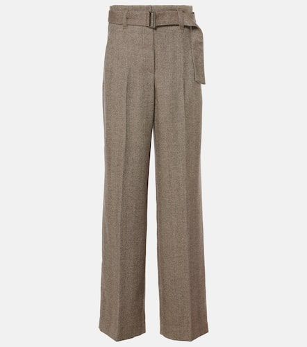 Pantalon ample en laine mélangée à motif chevrons - Brunello Cucinelli - Modalova