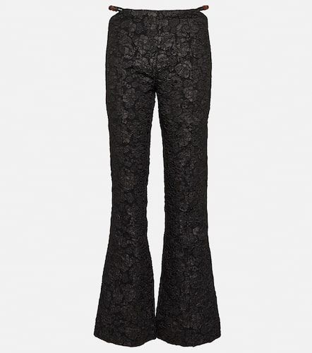 Pantalon évasé à taille basse em jacquard - Ganni - Modalova