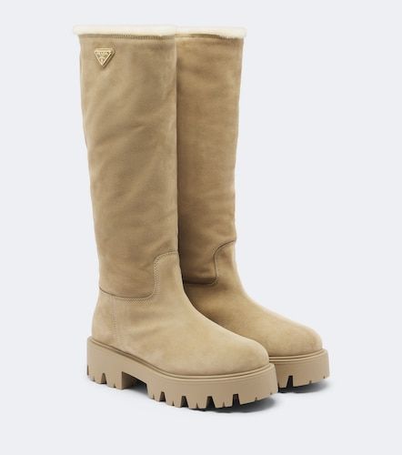 Prada Bottes en daim et shearling - Prada - Modalova