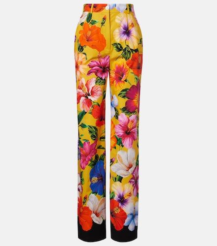 Pantalon ample en coton à fleurs - Dolce&Gabbana - Modalova