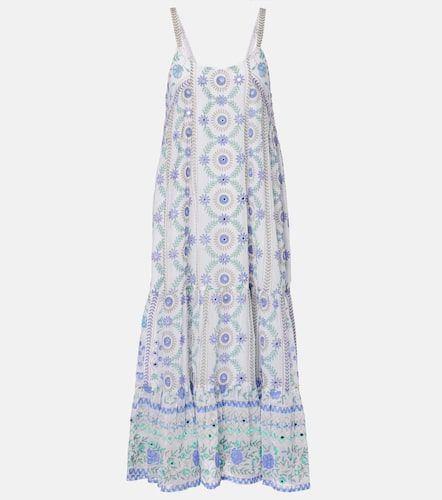 Robe midi imprimée en coton à ornements - Juliet Dunn - Modalova