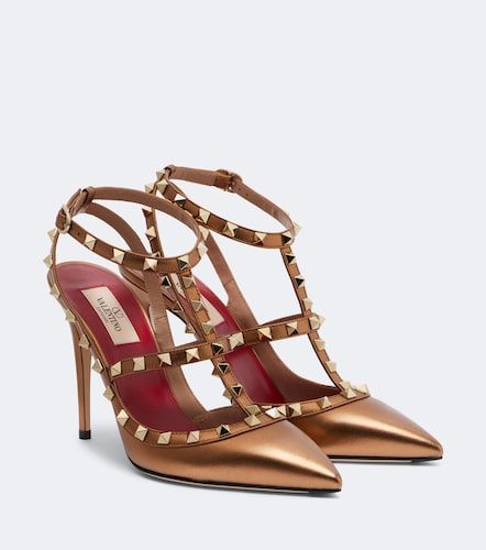 Escarpins Rockstud en cuir métallisé - Valentino Garavani - Modalova