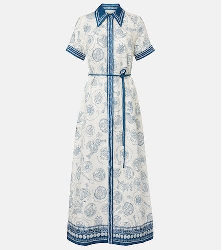 Alémais Robe chemise Lucky en lin imprimé à ceinture - Alemais - Modalova