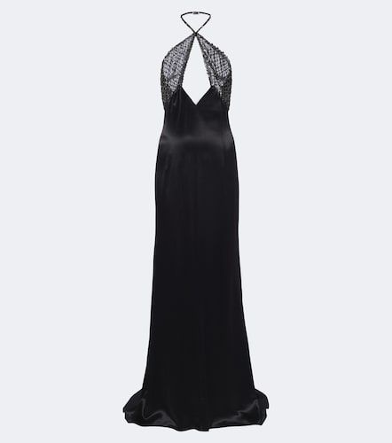 Robe longue en satin à ornements - The Attico - Modalova