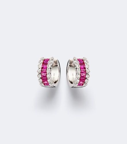 Boucles d'oreilles Baguette Love en or blanc 18 ct, rubis et diamants - Bucherer Fine Jewellery - Modalova