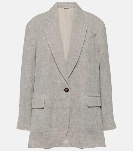 Blazer oversize en lin mélangé - Brunello Cucinelli - Modalova