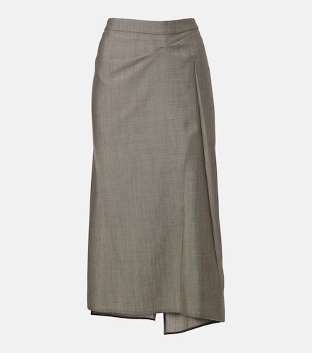 Jupe midi en laine et mohair - Victoria Beckham - Modalova
