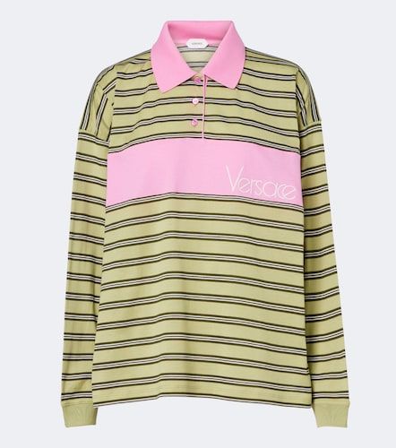 Polo oversize en coton à rayures - Versace - Modalova