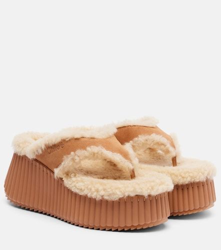 Chloé Mules Nama compensées en daim - Chloe - Modalova