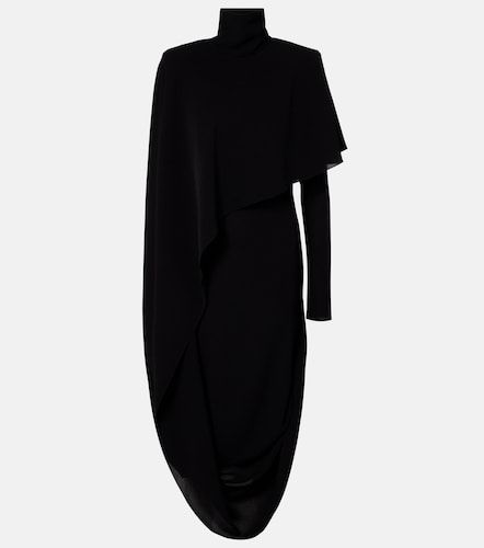 Robe midi asymétrique en crêpe à cape - Mugler - Modalova
