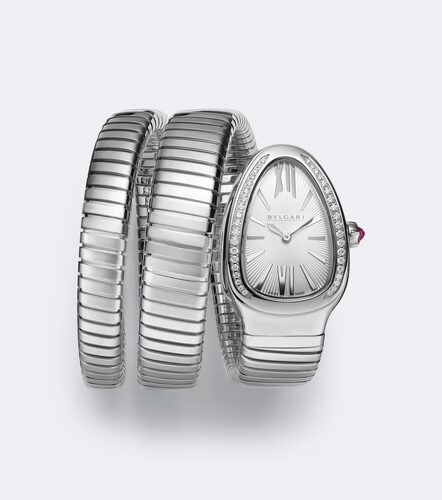 Montre Serpenti Tubogas acier inoxydable à ornements - Bvlgari - Modalova