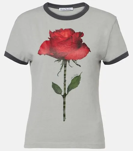 T-shirt en coton et chanvre à imprimé - Acne Studios - Modalova