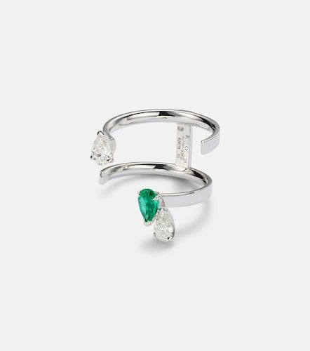 Bague Serti Sur Vide en or blanc 18 ct, diamants et émeraude - Repossi - Modalova