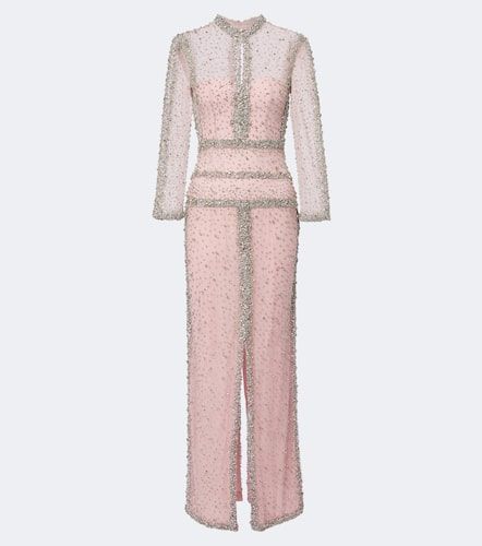 Robe longue Belina en tulle à ornements - Costarellos - Modalova