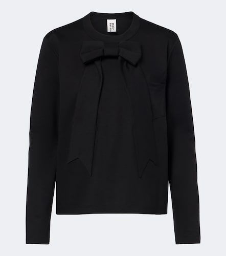 Kei Ninomiya Top en coton à nœud - Noir Kei Ninomiya - Modalova