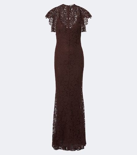 Robe longue Laia en coton mélangé et dentelle - De La Vali - Modalova