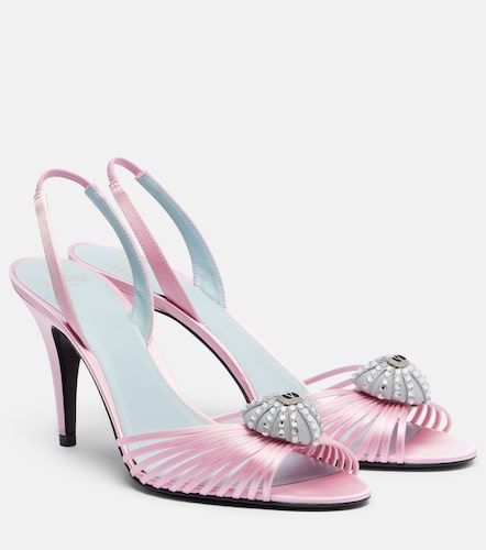 Sandales slingback Cœur Royal en satin - Valentino Garavani - Modalova