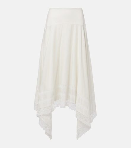 Jupe midi Ainsley en coton et dentelle - Staud - Modalova