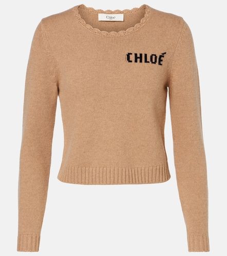 Chloé Pull en laine et cachemire à logo - Chloe - Modalova