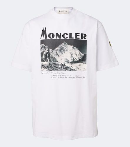 T-shirt en coton à imprimé logo - Moncler - Modalova